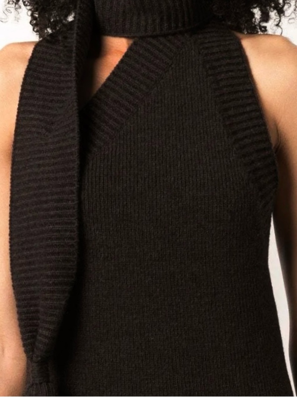 BOTTEGA VENETA BROWN WOOL MINI DRESS - Picture 3 of 9